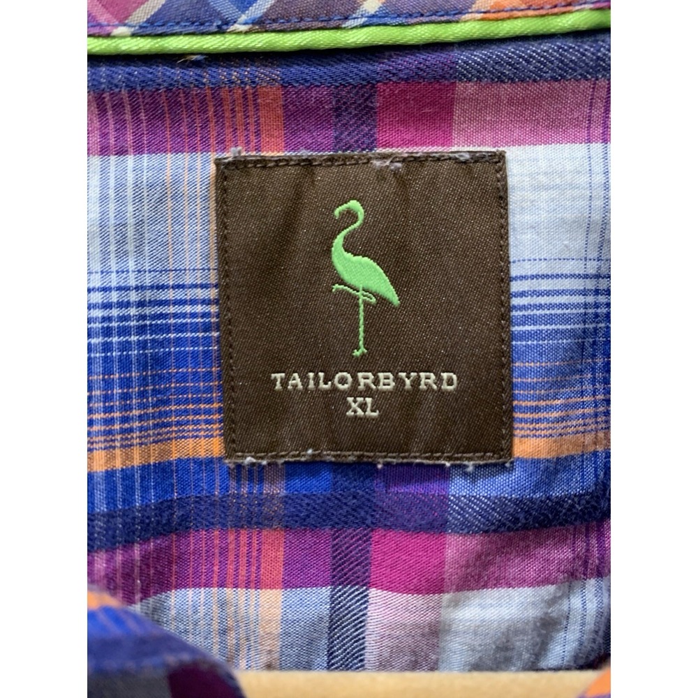 TailorByrd Men's Plaid Button Down Long Sleeve Shirt Flip Cuff XL - Picture 4 of 7